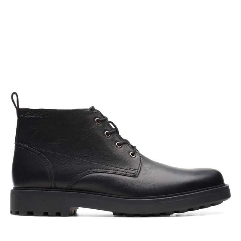 Black Clarks Chard Mid Men's Ankle Boots | 38740135