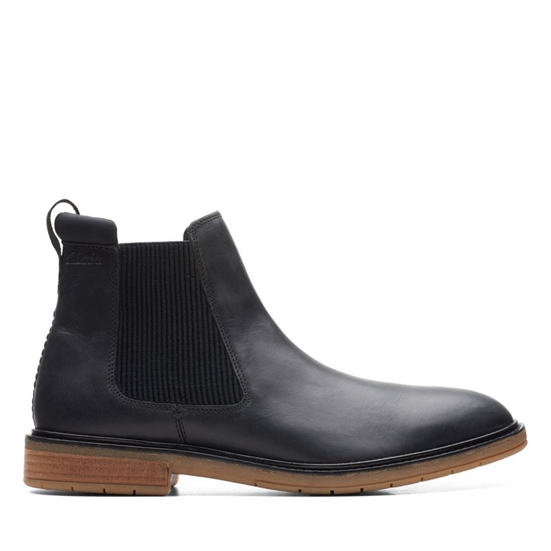 Black Clarks Clarkdale Hall Men's Chelsea Boots | 65484984