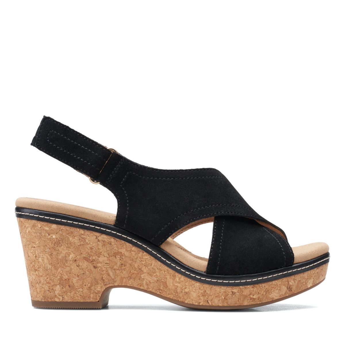 Black Clarks Giselle Cove Women's Wedge Sandals | 47002641