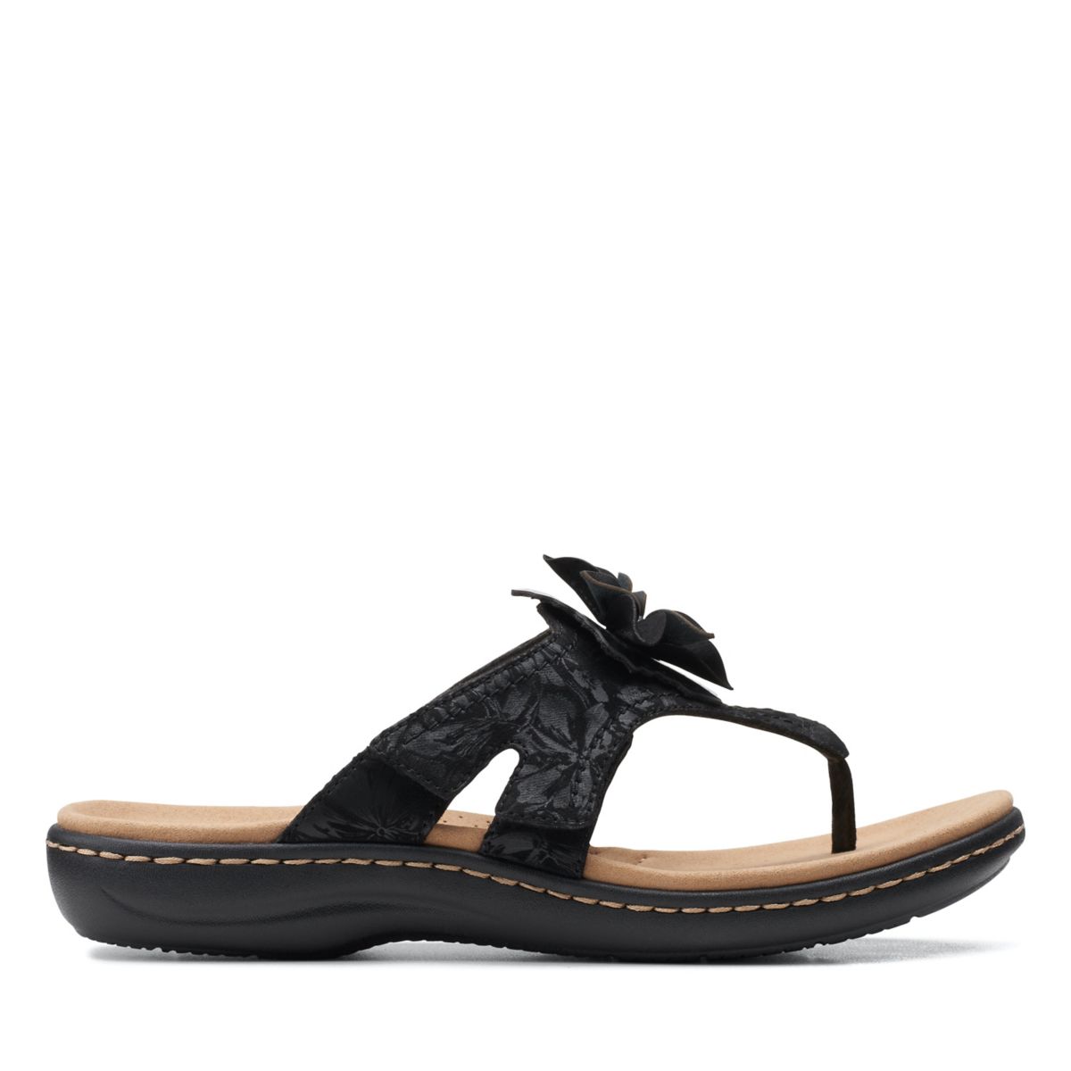 Black Clarks Laurieann Gema Women's Flip Flops | 71528930