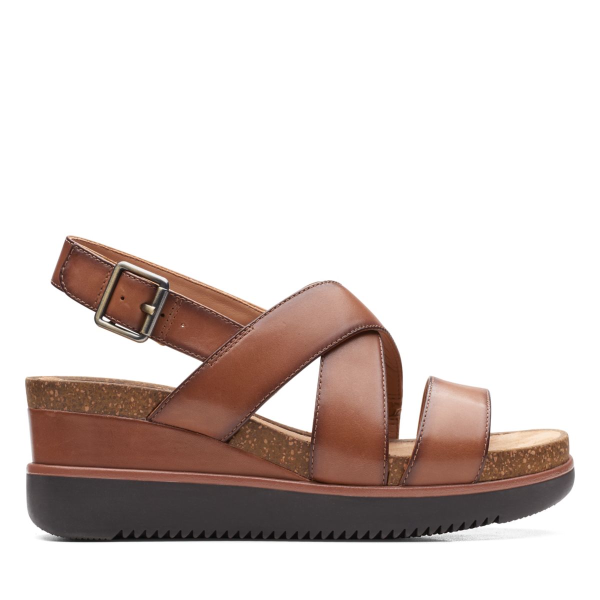 Dark Brown Clarks Lizby Cross Women's Wedge Sandals | 69729476