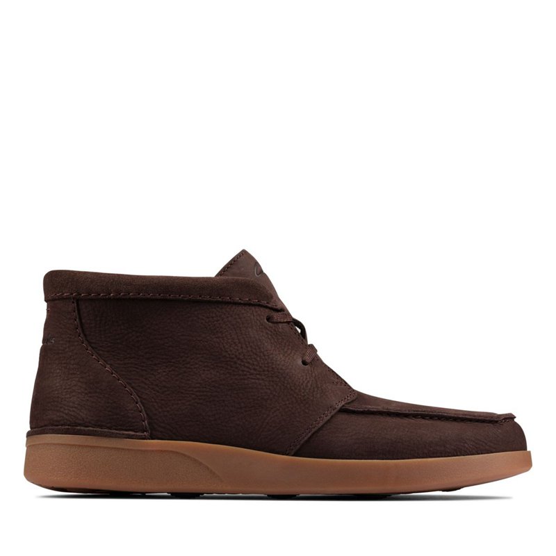 Dark Brown Clarks Oakland Top Men's Wallabee | 53086419