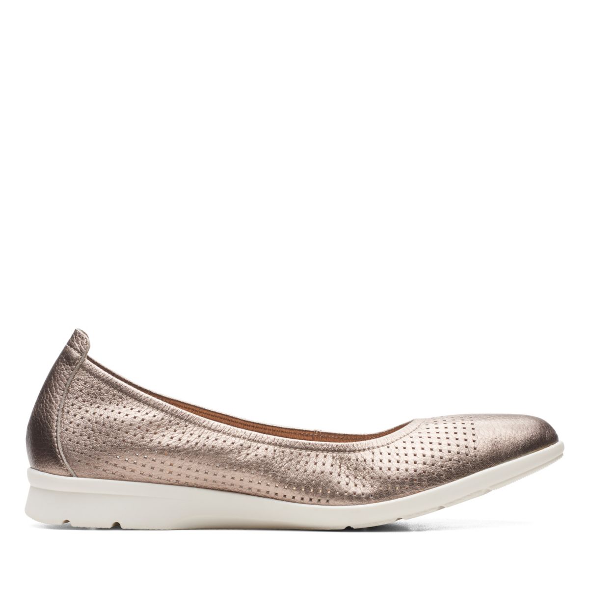 Gold Clarks Jenette Ease Women's Ballerina | 21478548