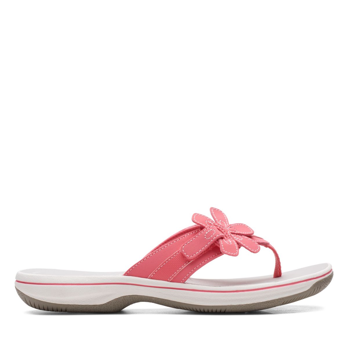 Light Coral Clarks Brinkley Flora Women's Flip Flops | 94893672