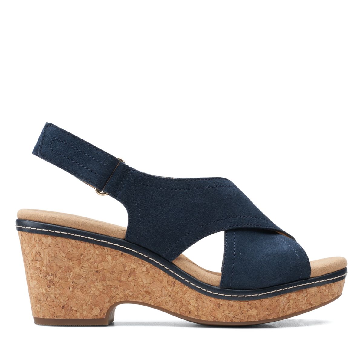 Navy Clarks Giselle Cove Women's Wedge Sandals | 35151005