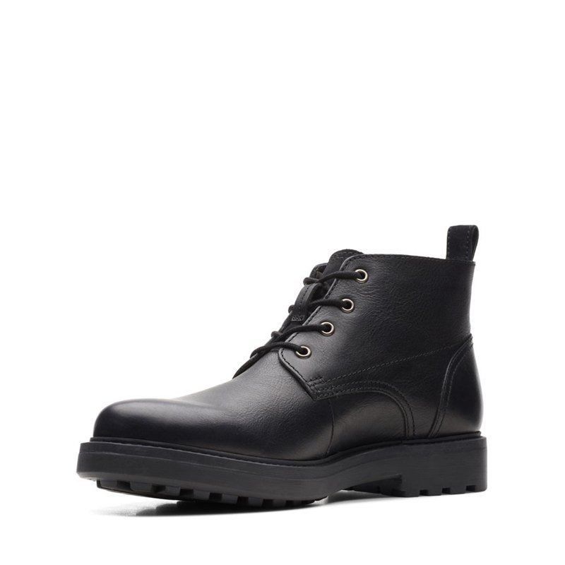 Black Clarks Chard Mid Men's Ankle Boots | 38740135