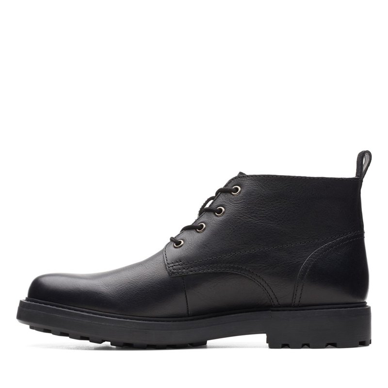 Black Clarks Chard Mid Men's Ankle Boots | 38740135