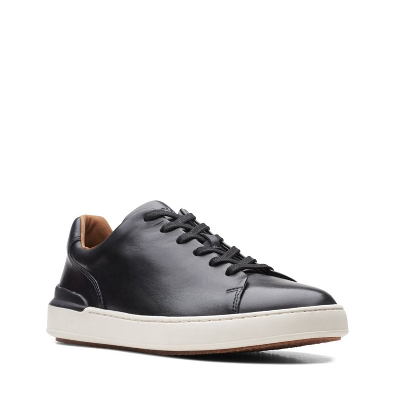 Black Clarks Court Lite Lace Men's Trainers | 66862062