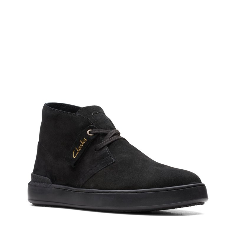 Black Clarks Court Lite Men's Desert Boots | 88846889