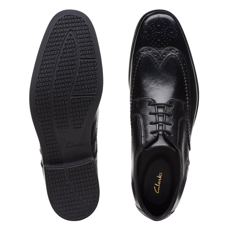 Black Clarks Howard Wing Men's Brogues | 11366674