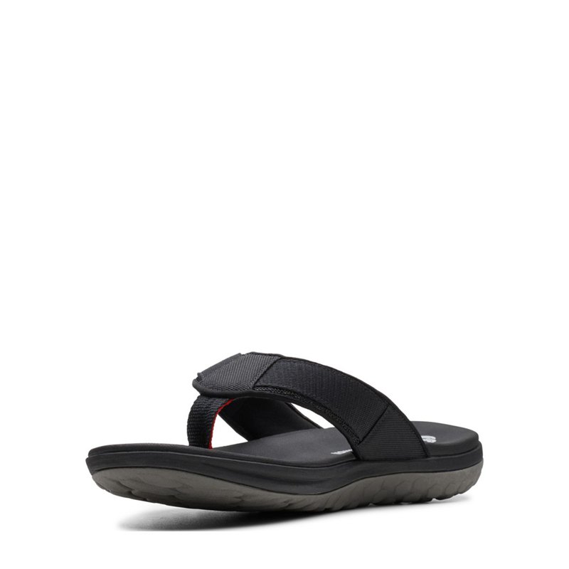 Black Clarks Step Beat Dune Men's Flip Flops | 86553947