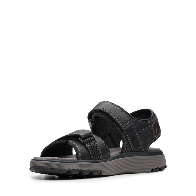 Black Clarks Un Trek Part Men's Sandals | 67175407