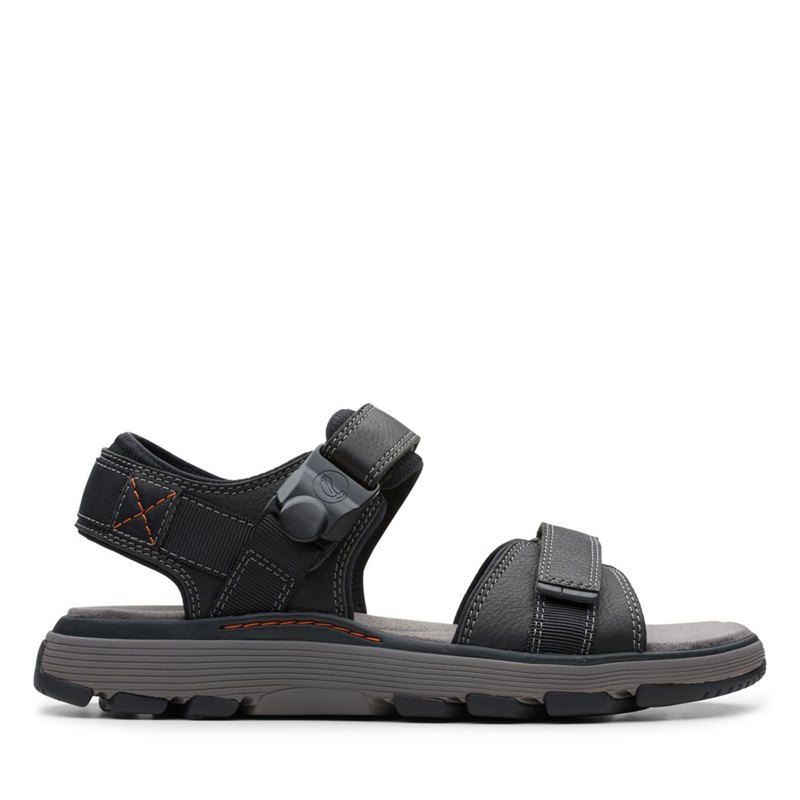 Black Clarks Un Trek Part Men\'s Sandals | 67175407