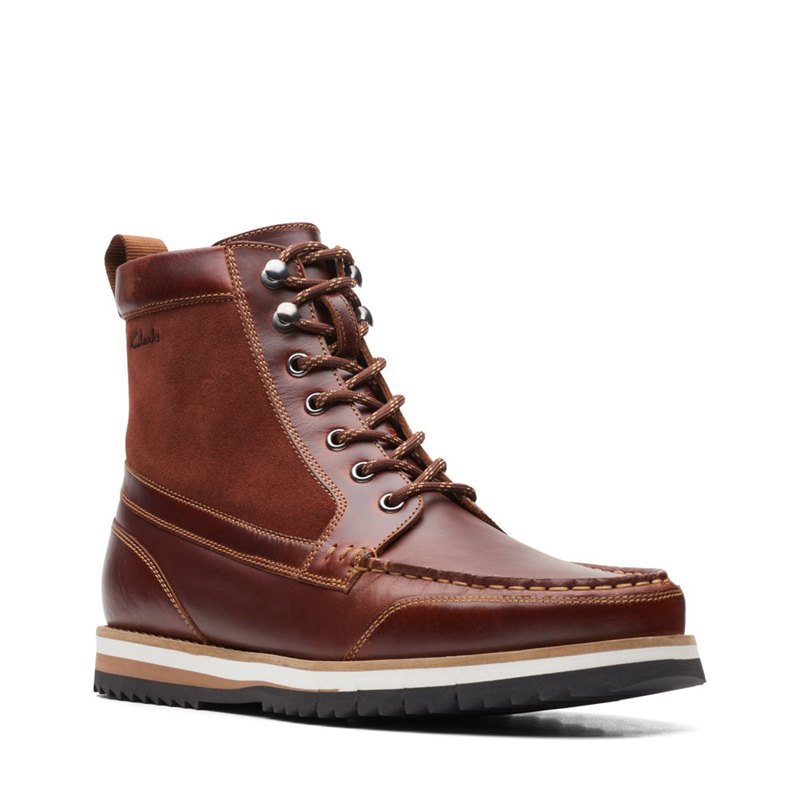 Brown Clarks Durston Hi Men's Ankle Boots | 70698300