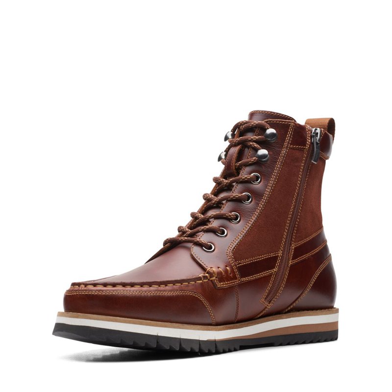 Brown Clarks Durston Hi Men's Ankle Boots | 70698300