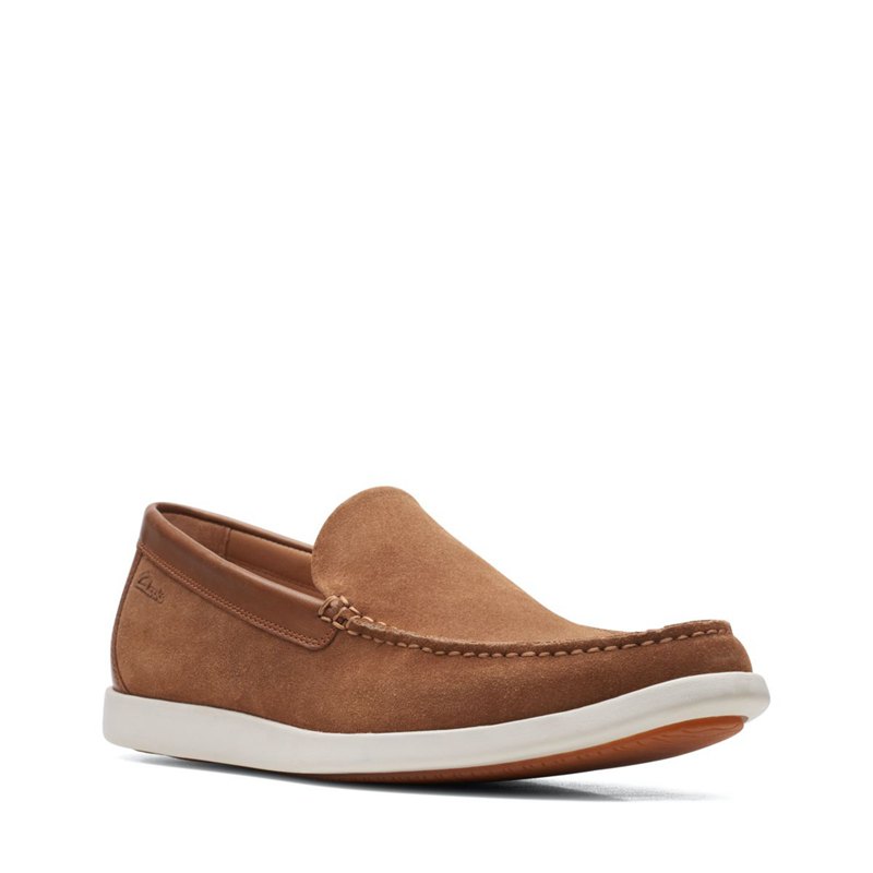 Brown Clarks Ferius Creek Men's Loafers | 52531635