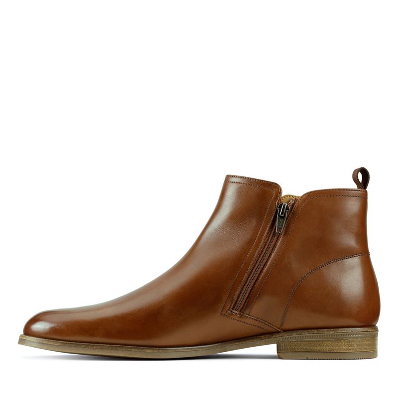 Brown Clarks Stanford Zip Men's Ankle Boots | 20930785