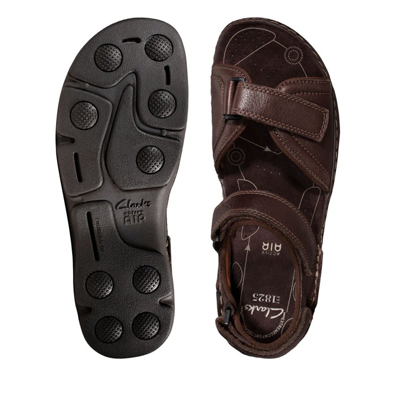 Dark Brown Clarks ATL Part Men's Sandals | 53899119