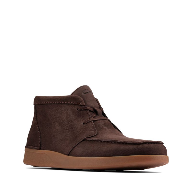 Dark Brown Clarks Oakland Top Men's Wallabee | 53086419