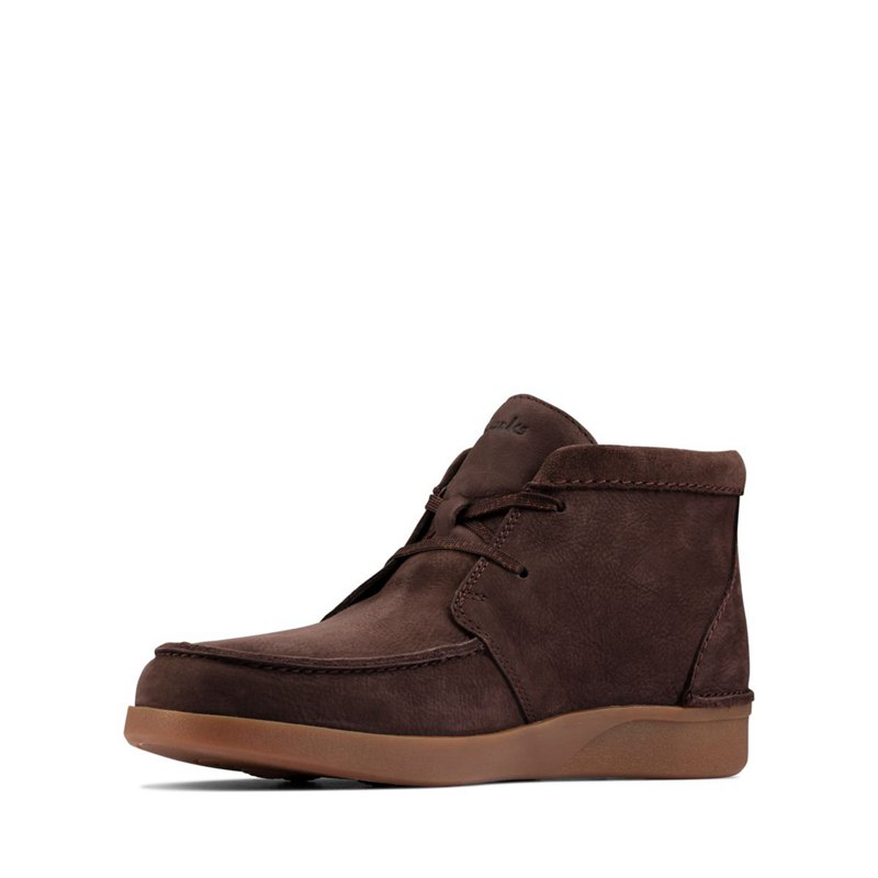 Dark Brown Clarks Oakland Top Men's Wallabee | 53086419