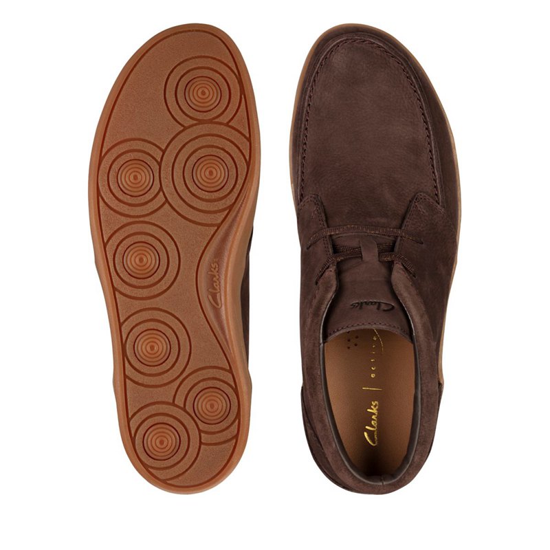 Dark Brown Clarks Oakland Top Men's Wallabee | 53086419