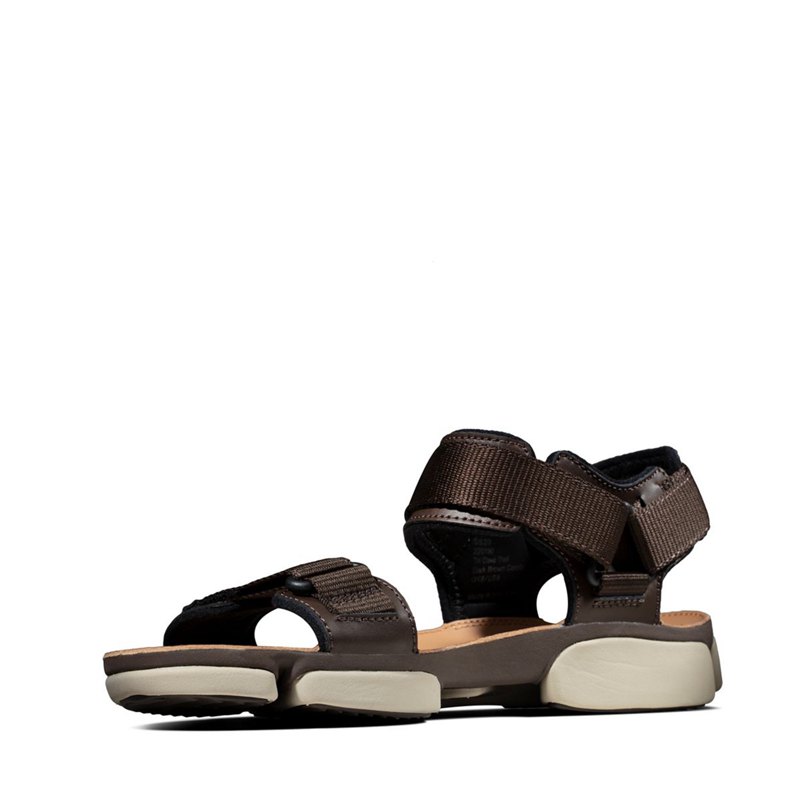 Dark Brown Clarks Tri Cove Trail Men's Sandals | 31222369