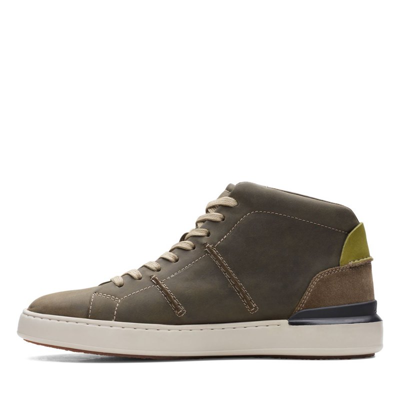 Dark Olive Clarks Court Lite Hi Men's Ankle Boots | 48933384