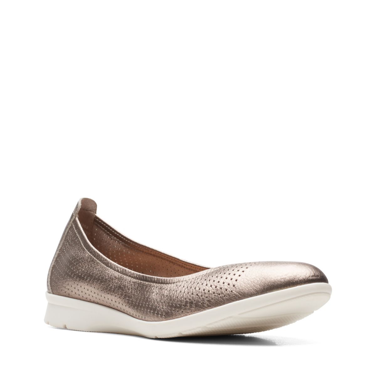 Gold Clarks Jenette Ease Women's Ballerina | 21478548