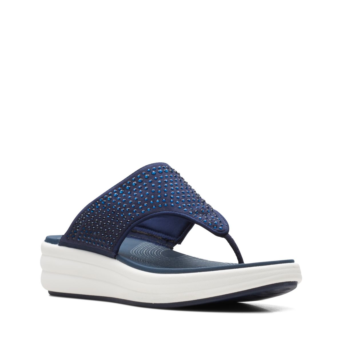 Navy Clarks Drift Jaunt Women's Flip Flops | 43641617