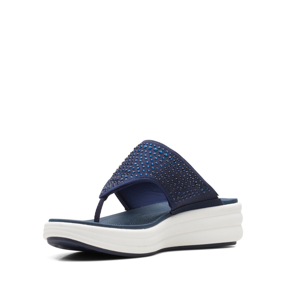 Navy Clarks Drift Jaunt Women's Flip Flops | 43641617