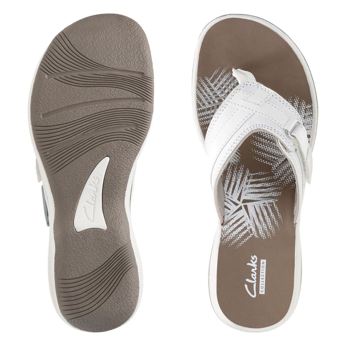 White Clarks BREEZE SEA Women's Flip Flops | 92078716