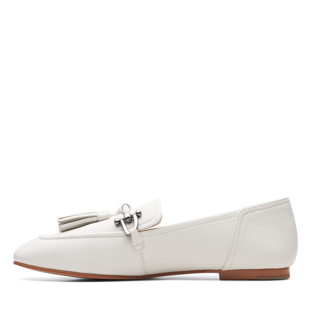 White Clarks Pure 2 Tassel Women's Ballerina | 26665482