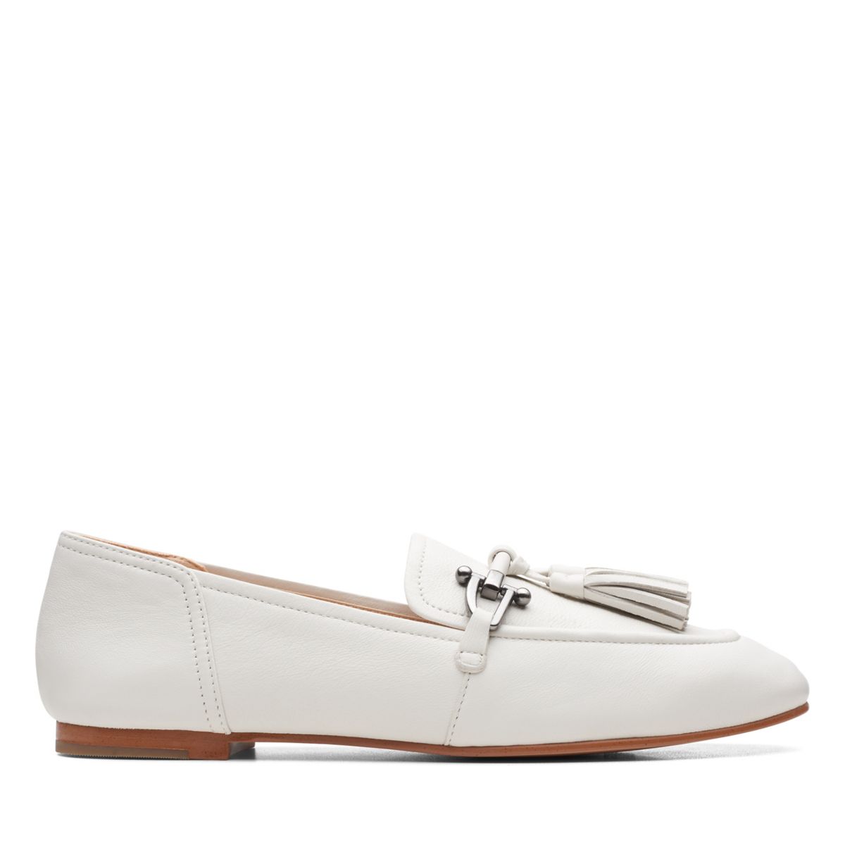 White Clarks Pure 2 Tassel Women\'s Ballerina | 26665482